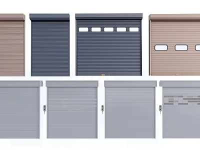 Various Colored Roller Doors With Different Design Styles For Exterior Use 3d model