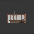 Cartoon Tavern Scene With Half Timbered Walls Wooden Barrels Table Bench And Red Brick Floor