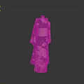 Traditional Japanese Kimono With Floral Patterns And Elegant Obi Displayed On Mannequin