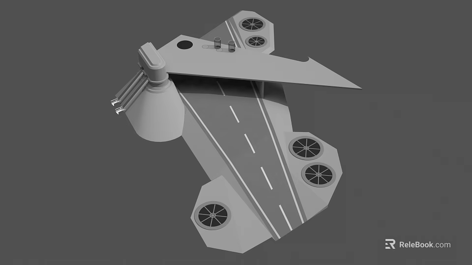 3D Architectural Component With Geometric Design Hexagonal Sections Circular Elements And Linear Patterns 3d model 