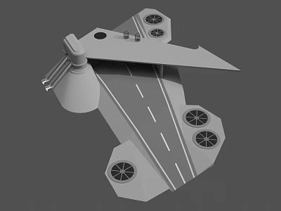 3D Architectural Component With Geometric Design Hexagonal Sections Circular Elements And Linear Patterns 3d model