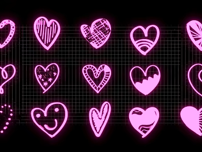 Modern decorative lights neon love Valentine's Day 3d model