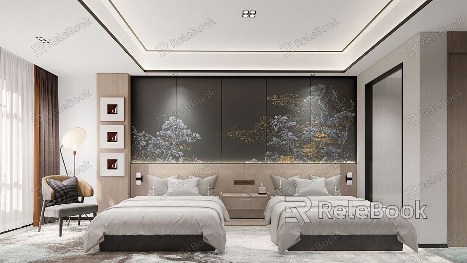 New Chinese Room Hotel Room model