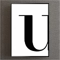 Minimalist Black Letter U Design On White Background With Gray Borders 3d model