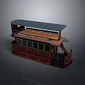 Vintage Melbourne Victoria Tramways Double Decker Train with Open Top Wooden Seats Red Black Design