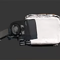 Vintage Digital Video Camera With Classic Design And Red Leather Storage Case