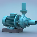 Blue Industrial Pump With Electric Motor And Metal Base For Industrial Applications