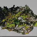 Rocky Terrain With Colorful Green Yellow Red Moss And Mineral Surface Textures