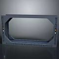 Sci Fi Gate Design Featuring Gray Frame Side Control Panels and Indicator Lights 3d model