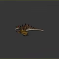 Fantasy Dragon Character With Red Horns Yellow Red Wings And Open Mouth