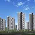 Modern High rise Residential Buildings With Greenery Roadside Cars And Blue Sky