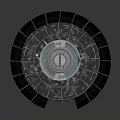 Tech Circular Component With Black Frame Pink Red Interior And White Center