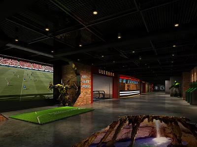 Modern Cinema Interior With Large Screen Comfortable Seats And Decorative Lighting 3d model
