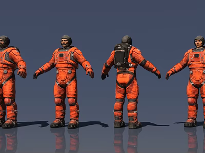 3D model of space-based flight man 3d model