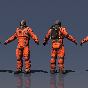 3D model of space-based flight man 3d model