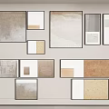 Photo Wall With Various Sizes Frames Neutral Tones Collage Arrangement On Light Wall 3d model