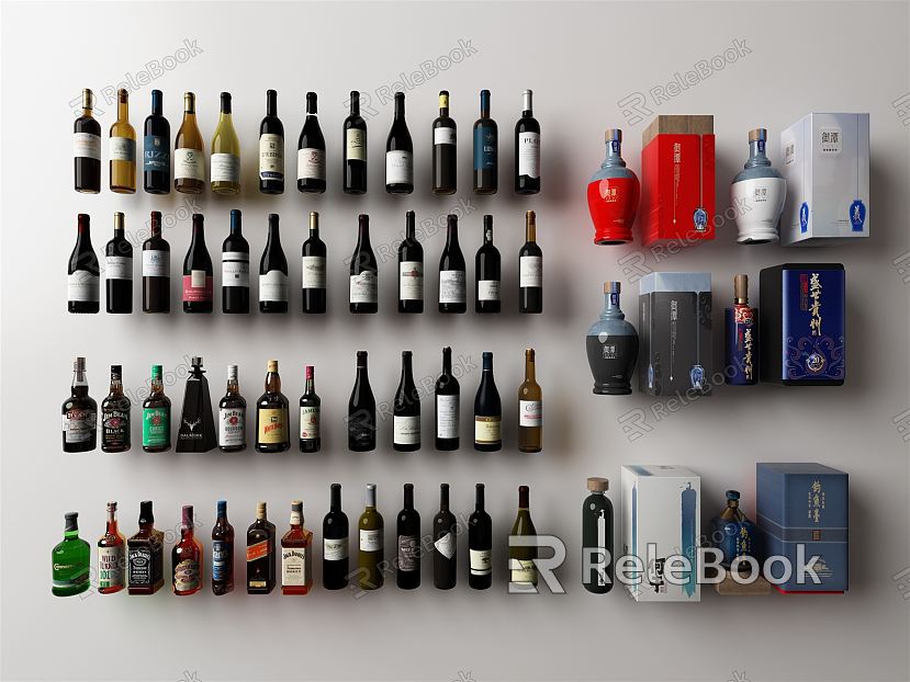 Modern wine bottle model