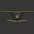 Aerospace Themed Yellow Biplane Model Featuring Detailed Wings And Aerodynamic Design
