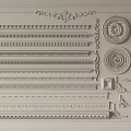 Gypsum Molding Featuring Various Decorative Lines Columns And Roundel Patterns