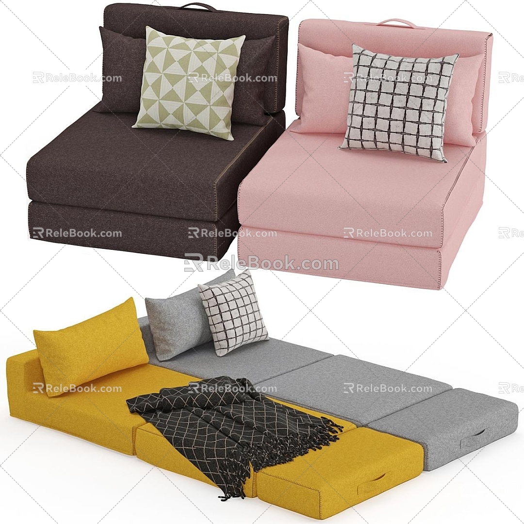 Single Sofa Casual Sofa Bay Window Mat 3d model