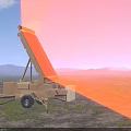 Industrial Trailer Mounted Equipment Featuring Tilted Top Structure In Desert Mountain Landscape