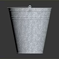 Galvanized Metal Bucket with Conical Shape and Ringed Design for Daily Use