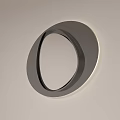 Sleek Modern Oval Mirror With Gray Frame For Home Wall Decoration 3d model