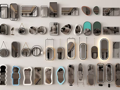 Diverse Mirrors Collection With Various Shapes And Styles 3d model