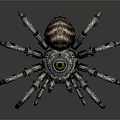 Intricate Mechanical Spider With Multiple Engraved Legs And Spiral Shell Body