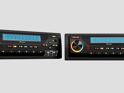 Modern Black Digital Audio Equipment With Digital Display And Control Knob 3d model