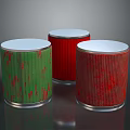 Cylindrical Filter Equipment With Green Red Bodies And White Tops
