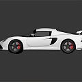 Lotus White Sports Car With Black Roof Stripe And Sleek Aerodynamic Body