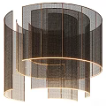 Modern Layered Circular Metal Mesh Chandelier With Warm Light And Contemporary Design