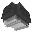 Power Transformer Equipment With Black Radiator Red Insulation Bushings And Metal Top Panel