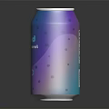 Blue Gradient Liquid Refreshment Can With Water Droplet Design And Reflection 3d model