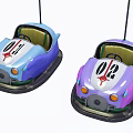 Fun Electric Toy Bumper Cars In Blue And Purple For Kids Playground