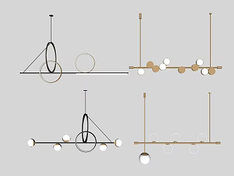 Light Luxury Chandelier Simple Chandelier Combination 3d model