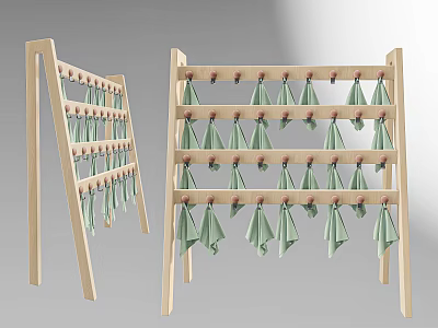 Modern Kindergarten Towel Rack 3d model