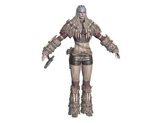 medieval warrior game character 3d model