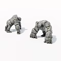 Virtual Character Stone Man Monster 3d model