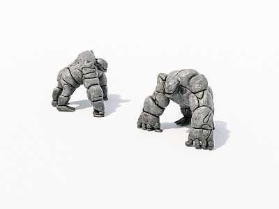 Virtual Character Stone Man Monster 3d model