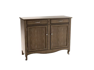 Classic Wooden Sideboard With Two Doors And Two Drawers For Living Room 3d model