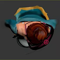 Stylish Pink And Black Headphones Worn By Young Woman With Red Hair