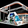 Modern Exhibition Booth Design for Suomengkang Technology Group With Hexagonal Display Area And Screens
