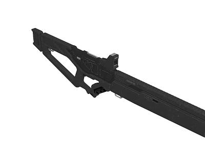 Black Tactical Rifle With Barrel Grip Stock And Modern Design Features 3d model