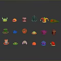 Diverse Collection of Stylish Hats Featuring Chef Clown and Santa Designs