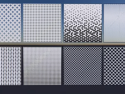 Perforated Metal Sheets With Various Geometric Patterns And Design Variations 3d model