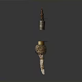 Ancient Traditional Weapon With Intricate Carvings And Ornamental Metal Design Details