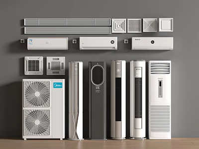Air Conditioners and Fans With Various Types And Modern Designs For Indoor Use 3d model