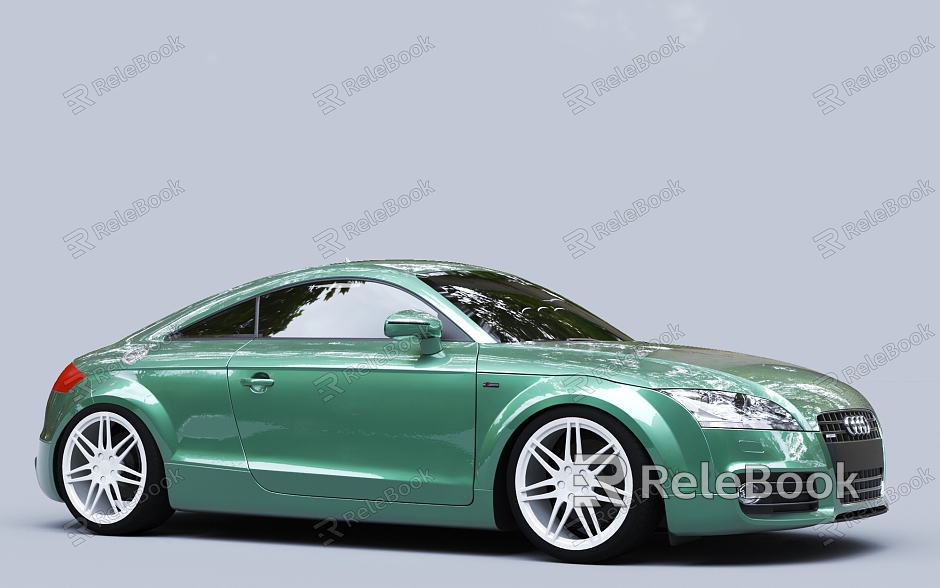 green car audi tt sedan coupe model